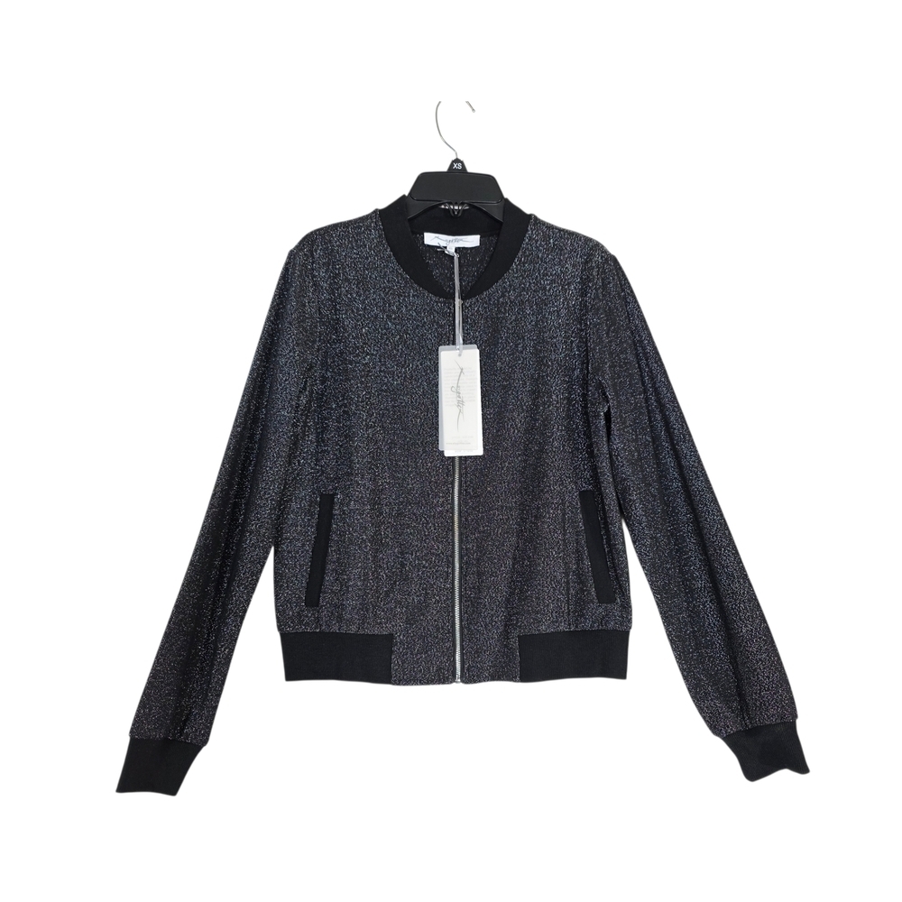 Gottex Shimmering zip up Black Bomber Jacket NWT